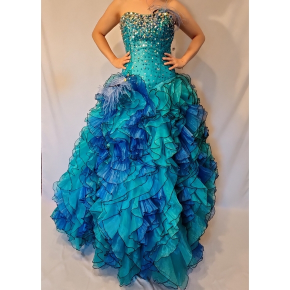 Quinceanera Collection NWT Ruffle Prom GownsDress. - Picture 1 of 14